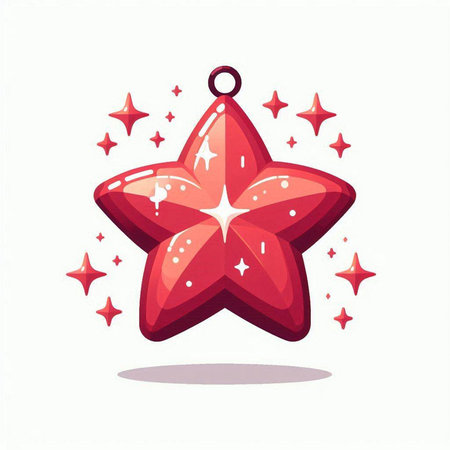Christmas star icon. Vector illustration in cartoon style isolated on white background.のイラスト素材