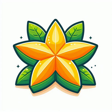 Star fruit icon. Vector illustration of a star fruit isolated on white background.のイラスト素材