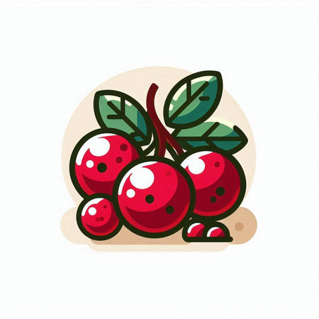 Cranberry icon. Vector illustration of a red berry.のイラスト素材