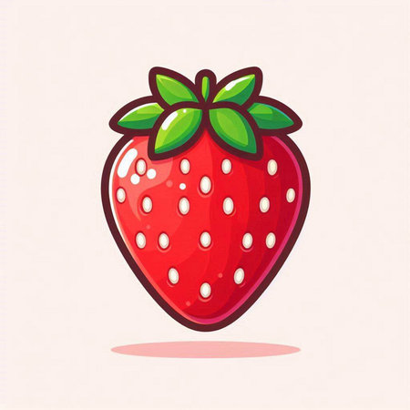 Strawberry vector illustration isolated on white background. Cartoon style.のイラスト素材