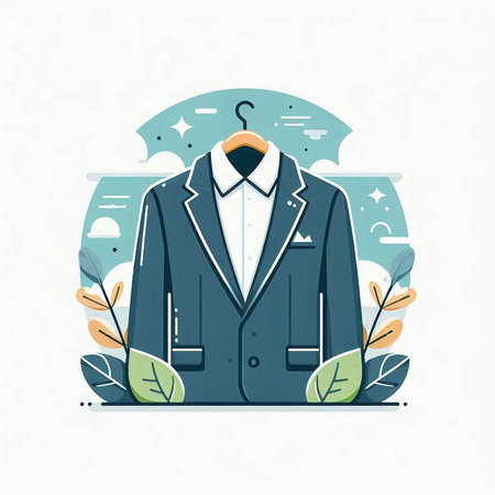 Wedding suit with question mark. Flat style vector illustration.のイラスト素材