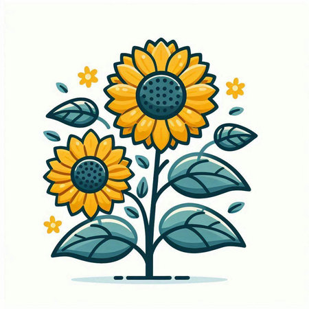 Sunflower vector illustration. Sunflower icon. Sunflower icon.のイラスト素材
