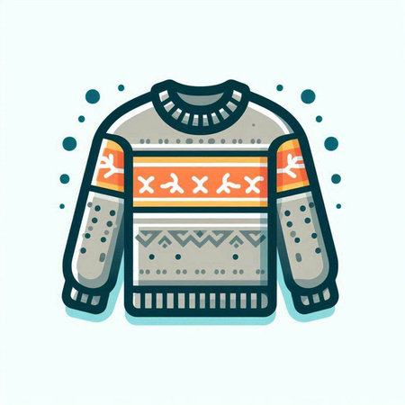 Vector illustration of a knitted sweater on a light background. Winter clothes.のイラスト素材