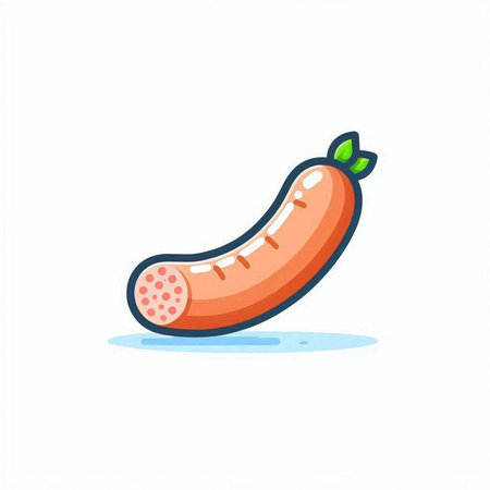 Sausage icon. Isolated sausage on white background. Vector illustration.のイラスト素材