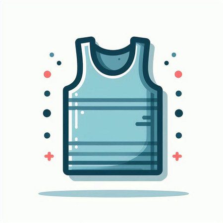 Sleeveless sleeveless t-shirt. Vector illustration.のイラスト素材