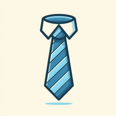 Vector illustration of a tie on a light background. Flat style.のイラスト素材