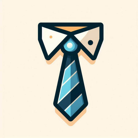 Necktie icon in flat style. Necktie vector illustration.のイラスト素材