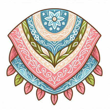 Hand drawn vector abstract tribal ethnic ornamental illustration. Boho style.のイラスト素材