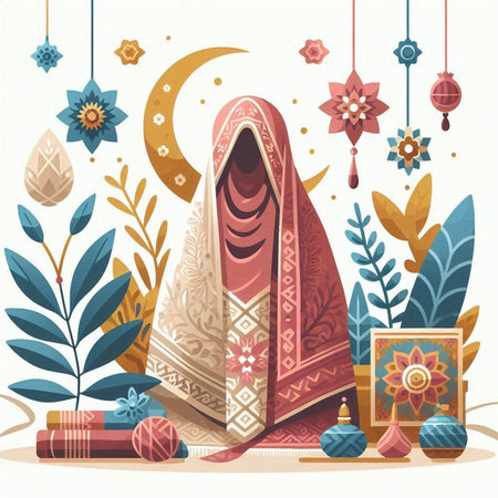 Ramadan Kareem Greeting Card. Vector Illustration.のイラスト素材