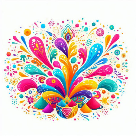 Colorful mandala with floral ornament on white background. Vector illustration.のイラスト素材