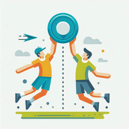 Teamwork concept. Flat design vector illustration. Teamwork and cooperation concept.のイラスト素材