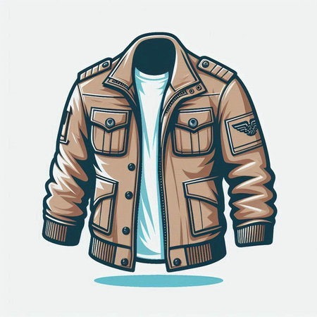 Jacket with a long sleeve and a hood. Vector illustration.のイラスト素材