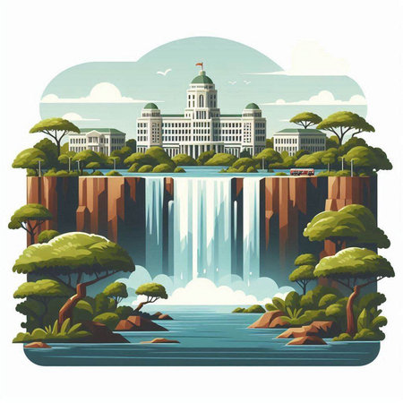Illustration of the United States Capitol Building in Washington DC, USAのイラスト素材
