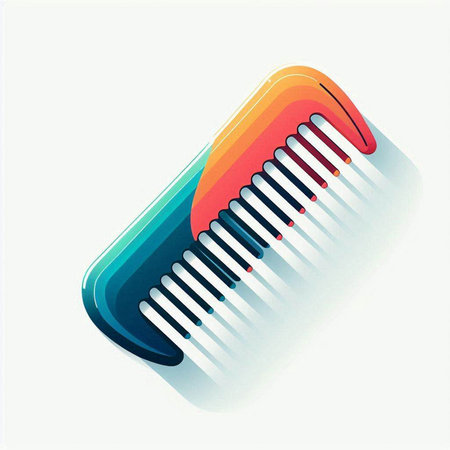 Comb icon. Colorful 3d vector illustration. Isolated on white background.のイラスト素材
