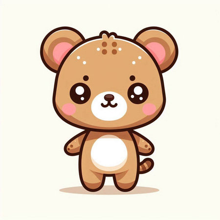 Cute teddy bear cartoon vector illustration. Cute animal character.のイラスト素材
