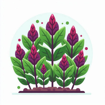 Plants in the garden. Vector illustration in a flat style.のイラスト素材