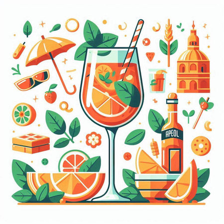 Cocktail party concept. Vector illustration in flat cartoon style.のイラスト素材