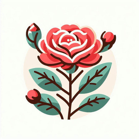 Vector illustration of rose flower. Isolated on a white background.のイラスト素材