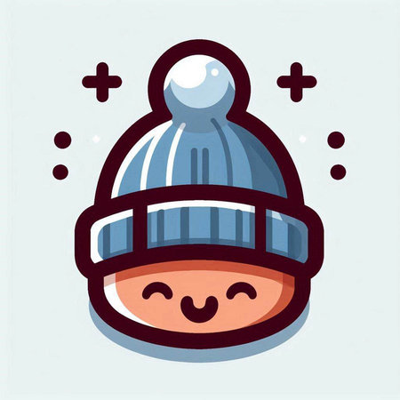 Cute kawaii winter hat. Vector illustration in cartoon style.のイラスト素材
