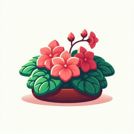 Flowerpot with pink flowers on a white background. Vector illustration.のイラスト素材