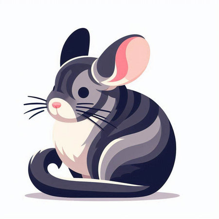Cute cartoon mouse. Vector illustration isolated on a white background.のイラスト素材