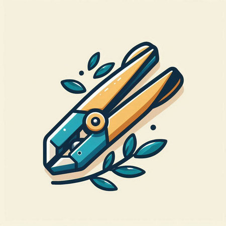 Pliers and olive branch. Vector illustration in trendy linear style.のイラスト素材
