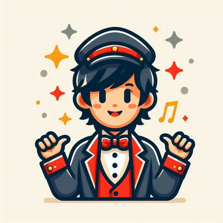 Vector illustration of a boy dressed as a pilot in cartoon style.のイラスト素材