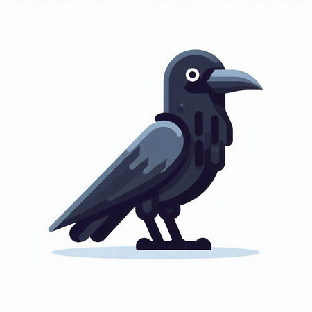 Crow. Vector illustration. Isolated on a white background.のイラスト素材
