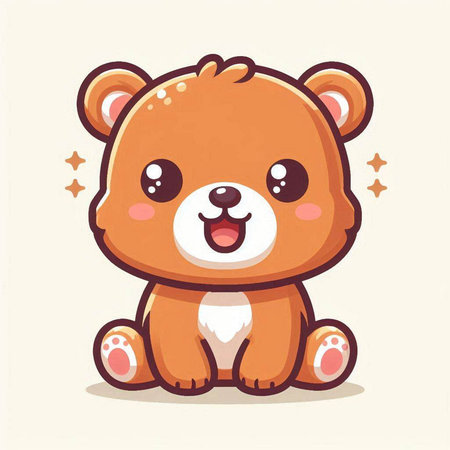 Cute cartoon bear. Vector illustration of a teddy bear.のイラスト素材