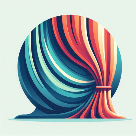 Abstract background with colorful striped waves. Vector illustration for your design.のイラスト素材