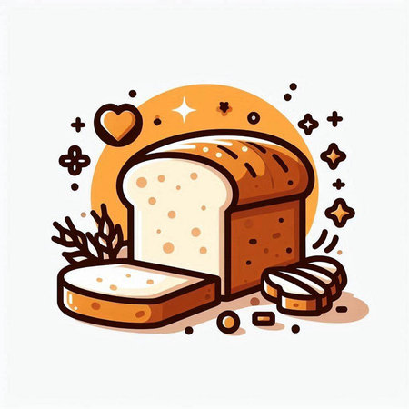 Illustration of a loaf of bread. Vector illustration of a loaf of bread.のイラスト素材