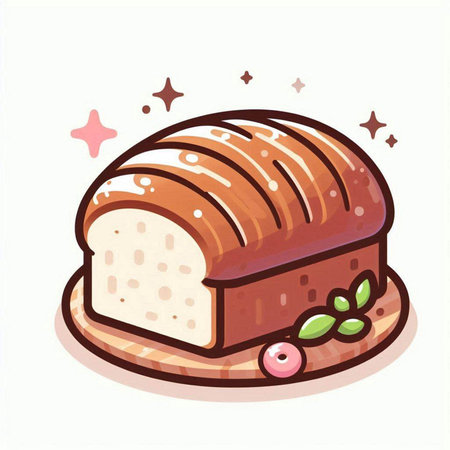 Illustration of a loaf of bread on a white background - vectorのイラスト素材