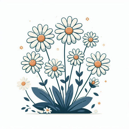 Floral background with daisies. Vector illustration. EPS 10のイラスト素材