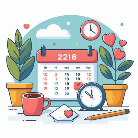 Vector illustration of Valentine's Day. Calendar with date February 28.のイラスト素材