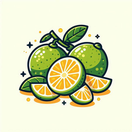 Citrus fruit icon. Vector illustration of fresh citrus fruit.のイラスト素材