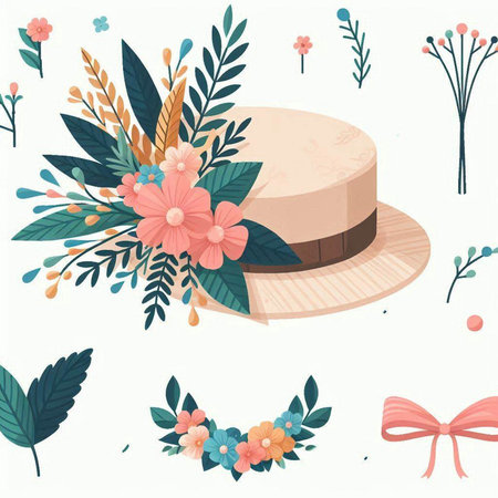 Colorful vector illustration of backpack, camera, camera and other objects.のイラスト素材