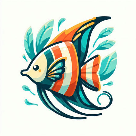 Tropical fish vector illustration. Exotic fish in cartoon style.のイラスト素材