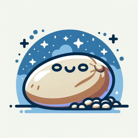 Illustration of a sea shell on a starry sky background.のイラスト素材