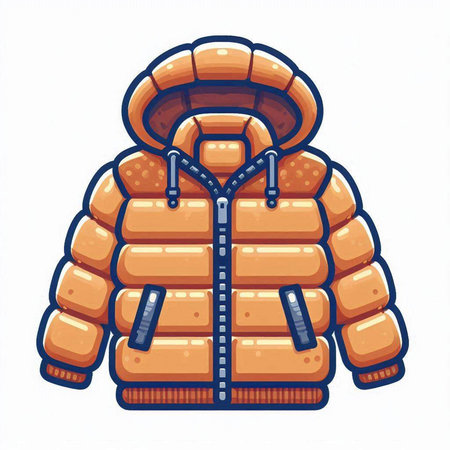 Winter jacket. Isolated on a white background. Vector illustration.のイラスト素材