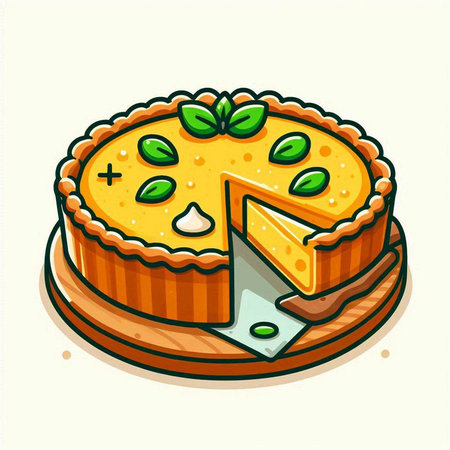 Illustration of a pie on a white background. Vector illustration.のイラスト素材