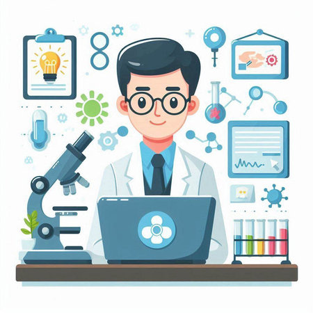 Illustration of set of glass bottles with essential oils and herbs.のイラスト素材