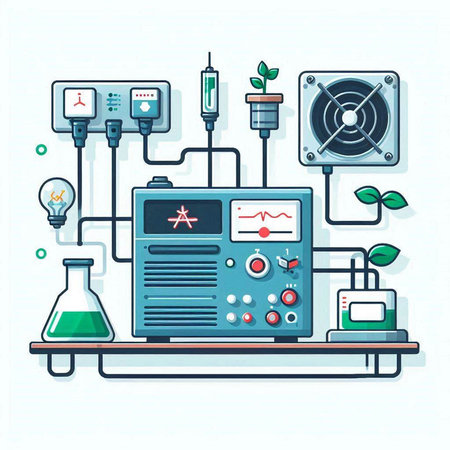 Electronic medical devices. Vector illustration in flat style. Medical equipment.のイラスト素材