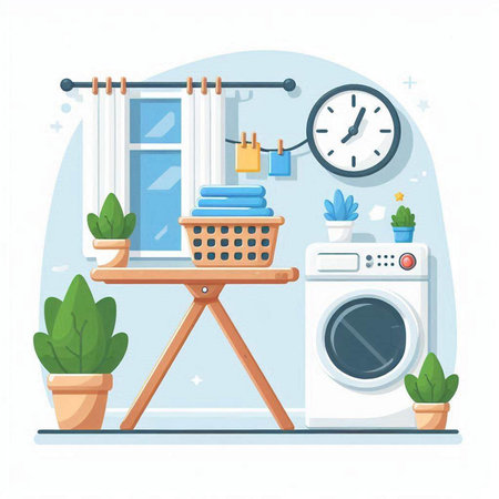 Cocktail with lime, ice and mint in cartoon style. Vector illustration.のイラスト素材