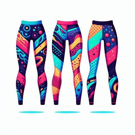 Women's leggings with colorful pattern. Vector illustration for designのイラスト素材