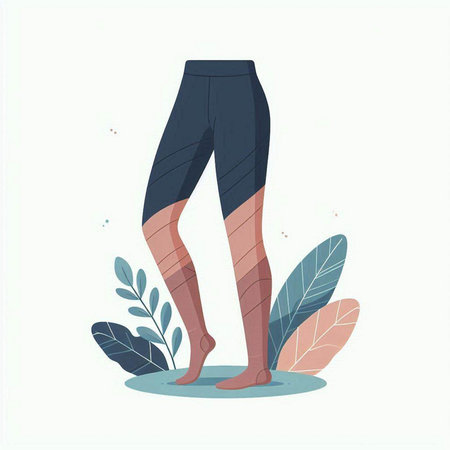 Women's legs in leggings and socks. Vector illustration.のイラスト素材