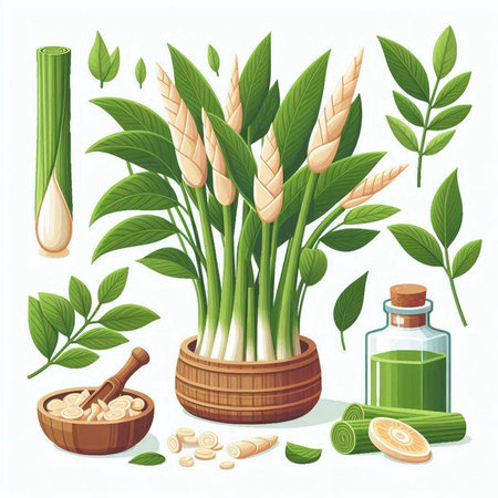 Vegetable set. Vector illustration of a bunch of leeks, garlic, onion and olive oil.のイラスト素材