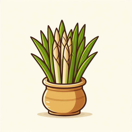 Illustration of a succulent plant in a pot on a white backgroundのイラスト素材