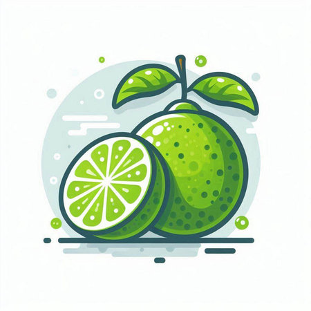 Lime fruit icon on white background. Vector illustration. Eps 10.のイラスト素材