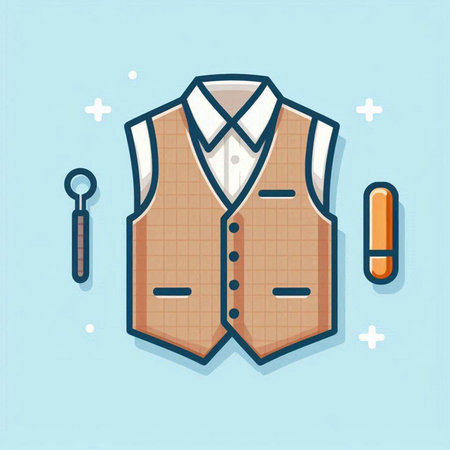 Clothes and accessories for men. Vector illustration in flat style.のイラスト素材