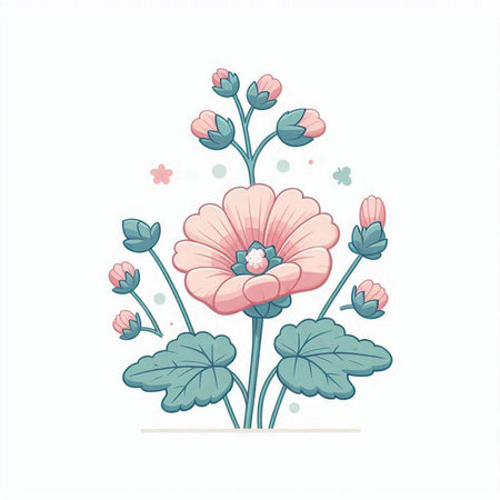 Flower composition. Hand drawn vector illustration in cartoon style. Vector illustration.のイラスト素材